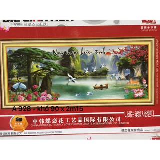 Tranh thêu chữ thập non nước hữu tình A928-215X90cm