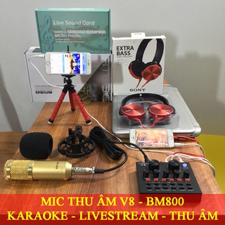 [GIÁ HỦY DIỆT] MIC THU ÂM V8 - BM800 - MỚI NHẤT 2019