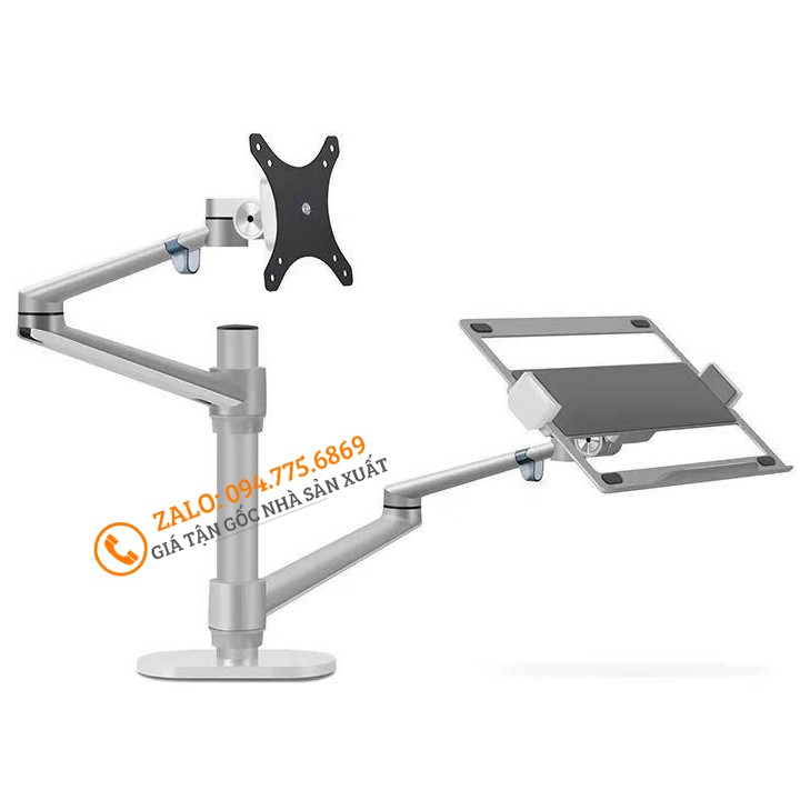 Giá Treo Màn Hình OL-3L 15 - 32 Inch Kèm Kệ Đỡ Laptop - Macbook - Ipad 11 - 17.2 Inch - Hợp Kim Nhôm Cao Cấp