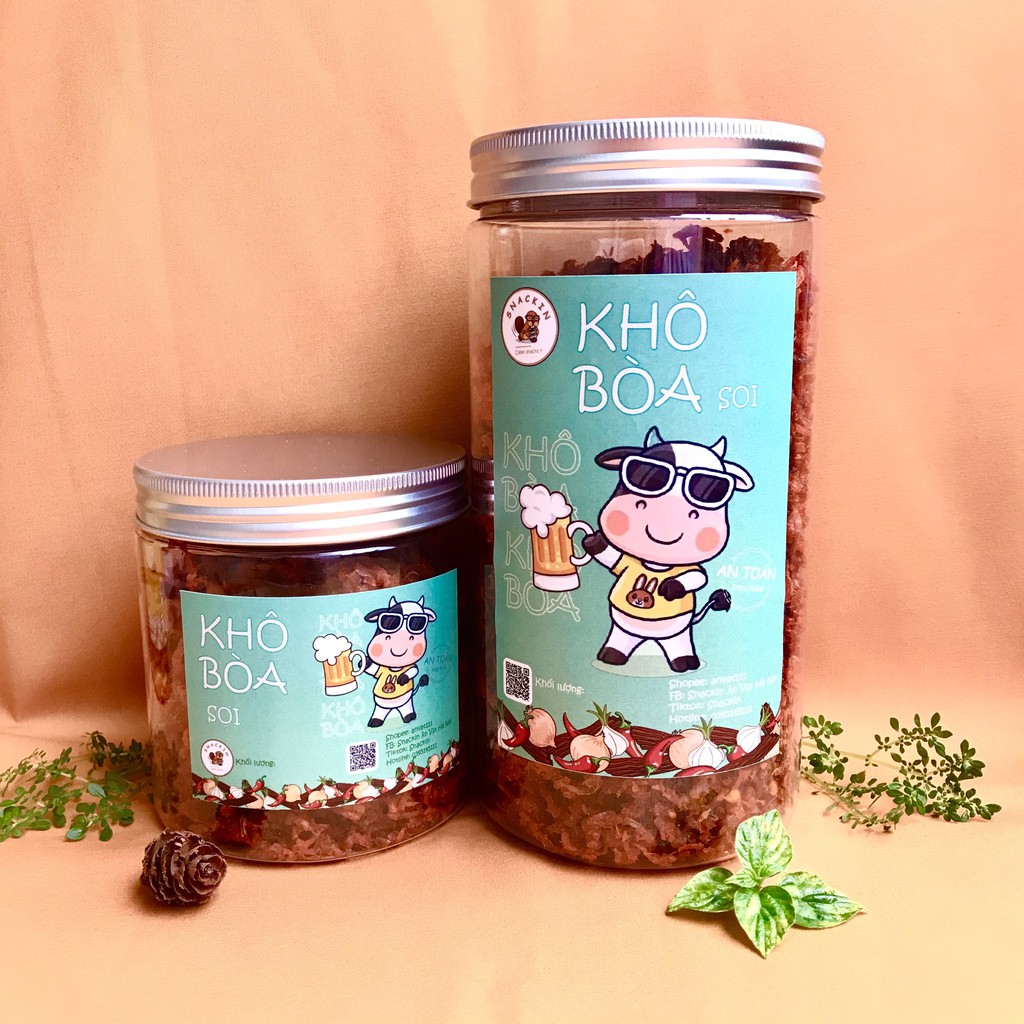 Khô bò sợi dài SNACKIN hũ pet, ăn vặt Hà Nội