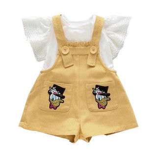 Set quần yếm kaki cao cấp cho bé gái