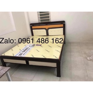 Giường sắt khung hộp 4x8 cao cấp - bảo hành 2 năm- freeship hcm (hình thật)