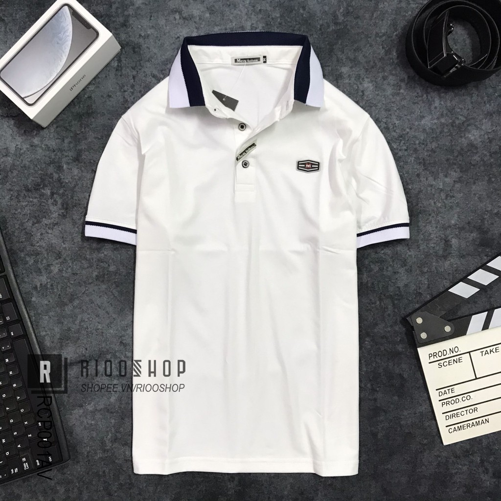 Áo thun nam ngắn tay có cổ cổ trụ Men Basic cao cấp RCP001AV - áo phông nam đẹp Riooshop | BigBuy360 - bigbuy360.vn