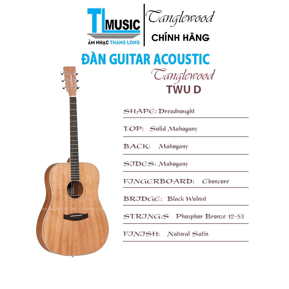 [Chính Hãng] ĐÀN GUITAR ACOUSTIC TANGLEGOOD TWUD