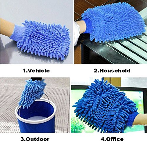 Găng tay san hô rửa xe microfiber xe ô tô, xe máy đa năng chất liệu thấm hút cực tốt siêu sạch