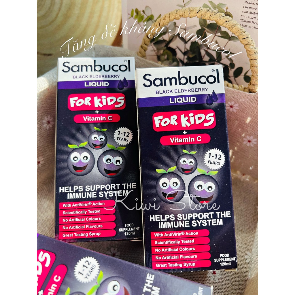 Sambucol BLACK ELDERBERRY LIQUID cho bé từ 1-12 tuổi ( lọ 120ml )