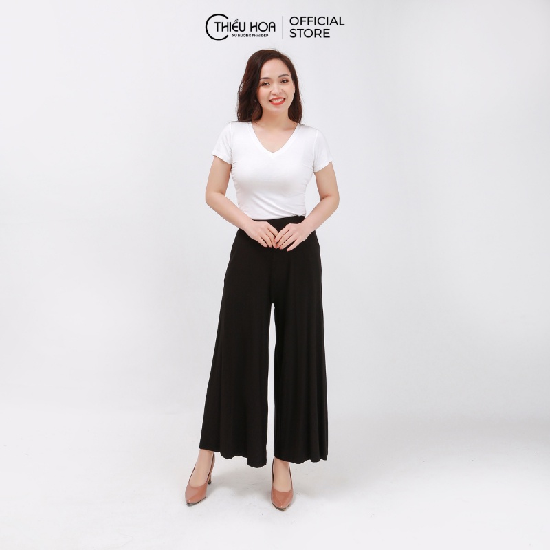 Quần suông nữ ống rộng nhiều màu sắc dễ phối, chất thun mềm mịn dễ chịu Thương hiệu Thiều Hoa K773