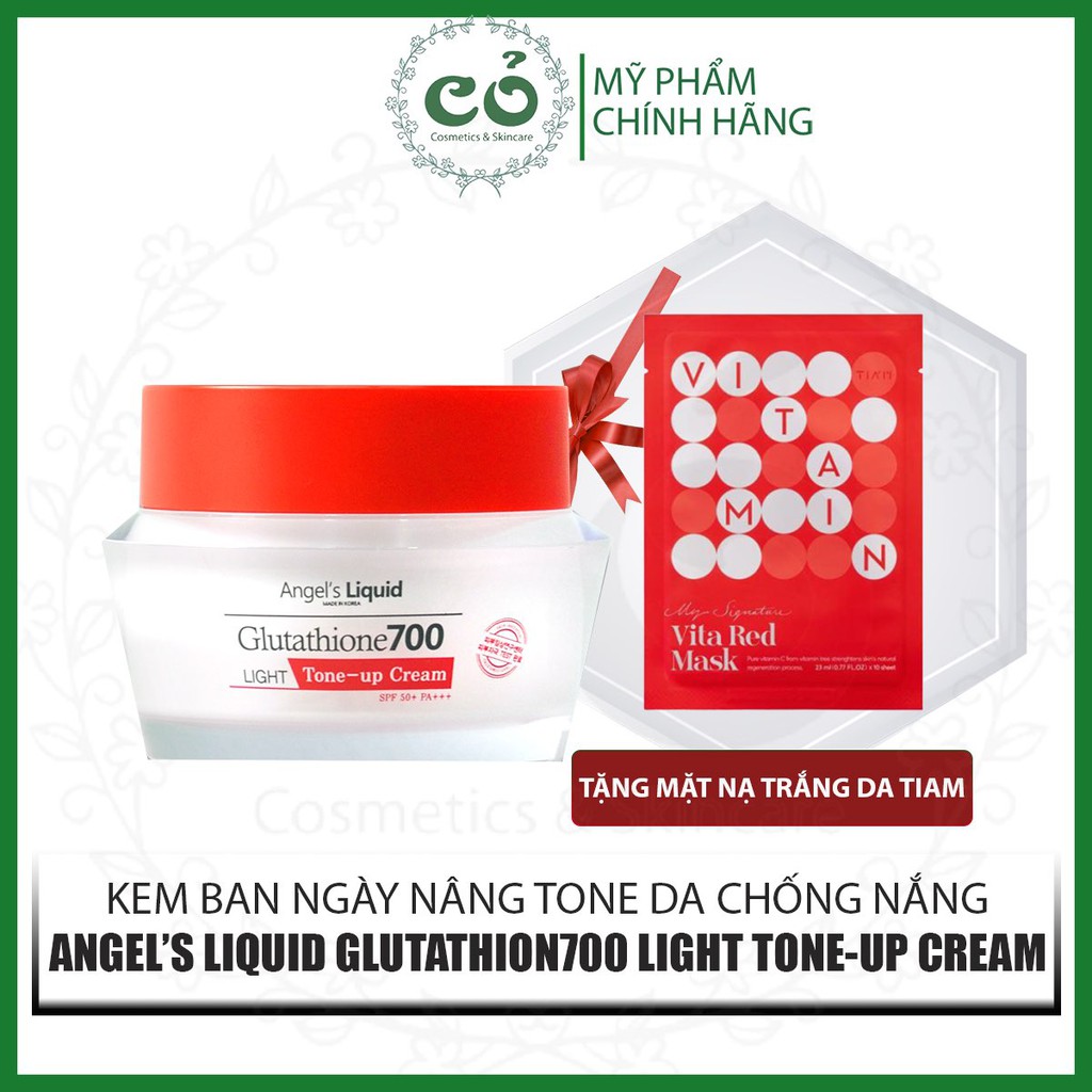 Kem Dưỡng Angels Liquid Ban Ngày-Chống Nắng-Nâng Tông Da Angel's Liquid Glutathione 700 Light Tone-Up Cream SPF50+PA++