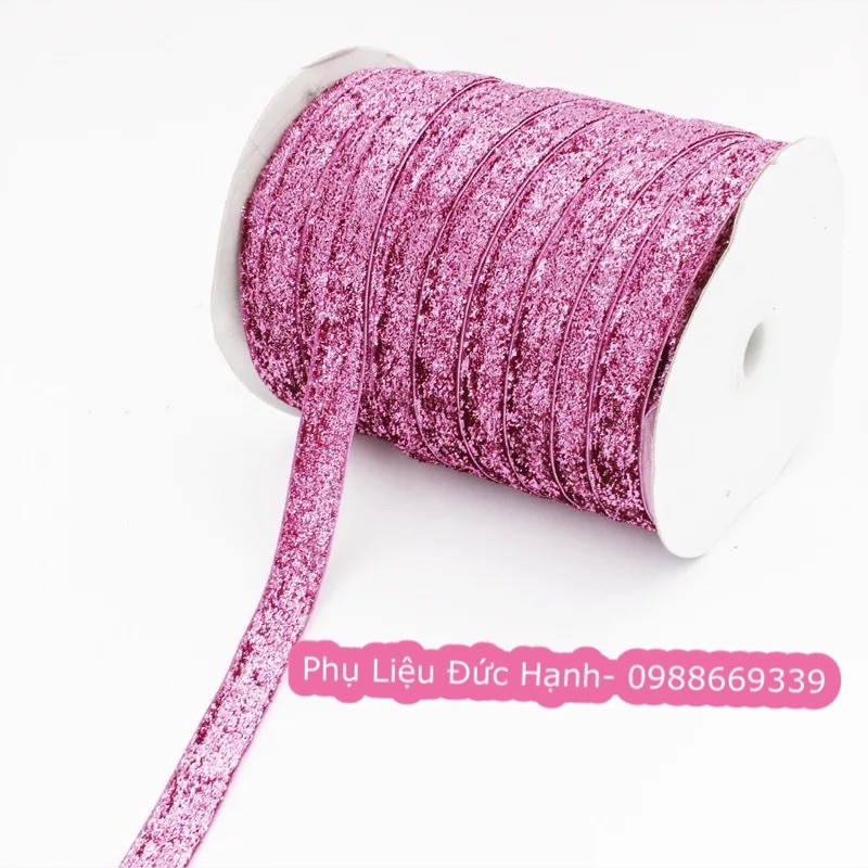 Ruy băng nhung kim tuyến cỡ 1cm đủ các màu