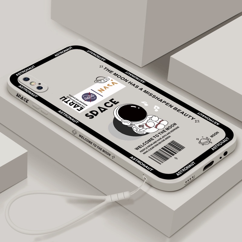 Ốp Điện Thoại Silicone Mềm Hình Phi Hành Gia Cho iPhone X XR Xs Max se