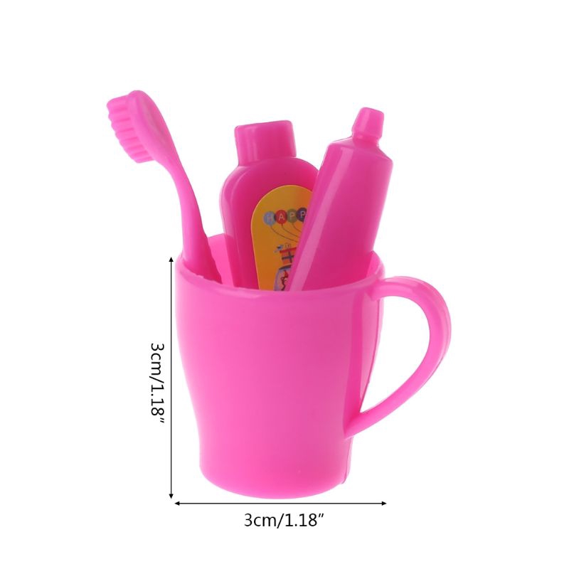 1 Bộ Bàn Chải Và Kem Đánh Răng Trang Trí Nhà Búp Bê