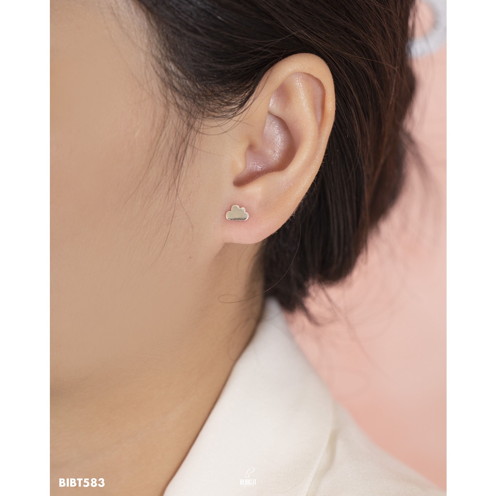 Khuyên Tai Bạc Nữ 925 BLING IT Thiết Kế Hình Đám Mây Cây Dù Phong Cách Nữ Tính Đơn Giản - BIBT583