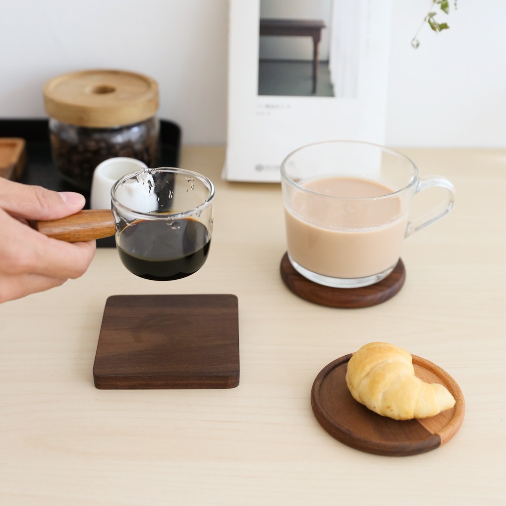 1 Miếng Lót Ly Chống Trượt Bằng Gỗ Óc Chó