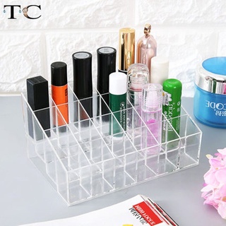 Khay đựng son 24 ô trong suốt cao cấp, hộp nhựa đựng mỹ phẩm đồ make up trang điểm để bàn tiện lợi | TP018