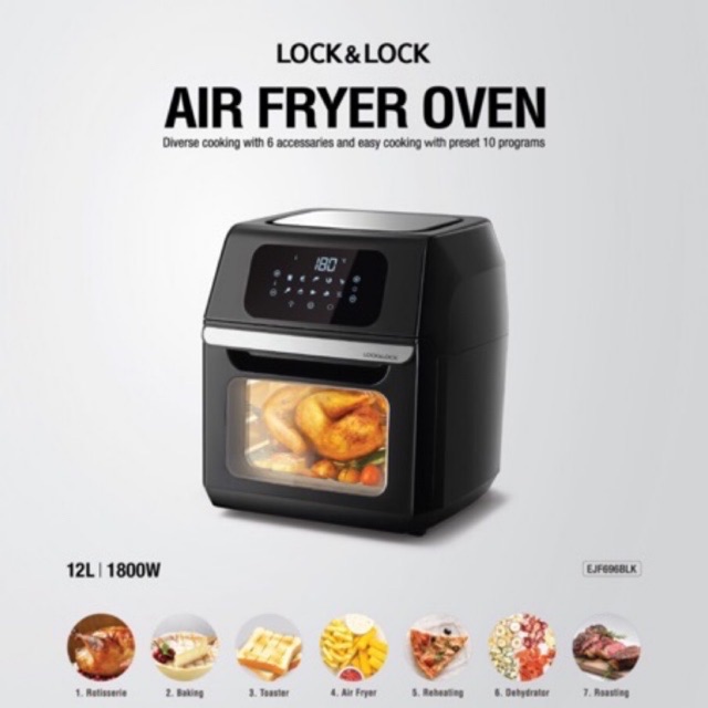 [USED] NỒI CHIÊN KHÔNG DẦU LOCK&LOCK (12 Lít) EJF696