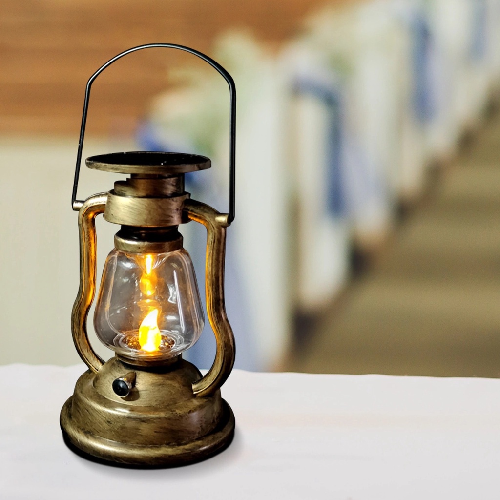 Retro LED đèn dầu năng lượng mặt trời đèn ngựa ngoài trời đèn chùm sân vườn điện miễn phí