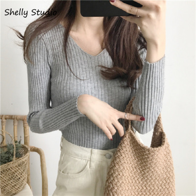 [Mã FASHIONCB732 hoàn 15% tối đa 30K xu 99K] Áo sweater dệt kim dài tay ôm dáng màu trơn thanh lịch cho nữ | BigBuy360 - bigbuy360.vn