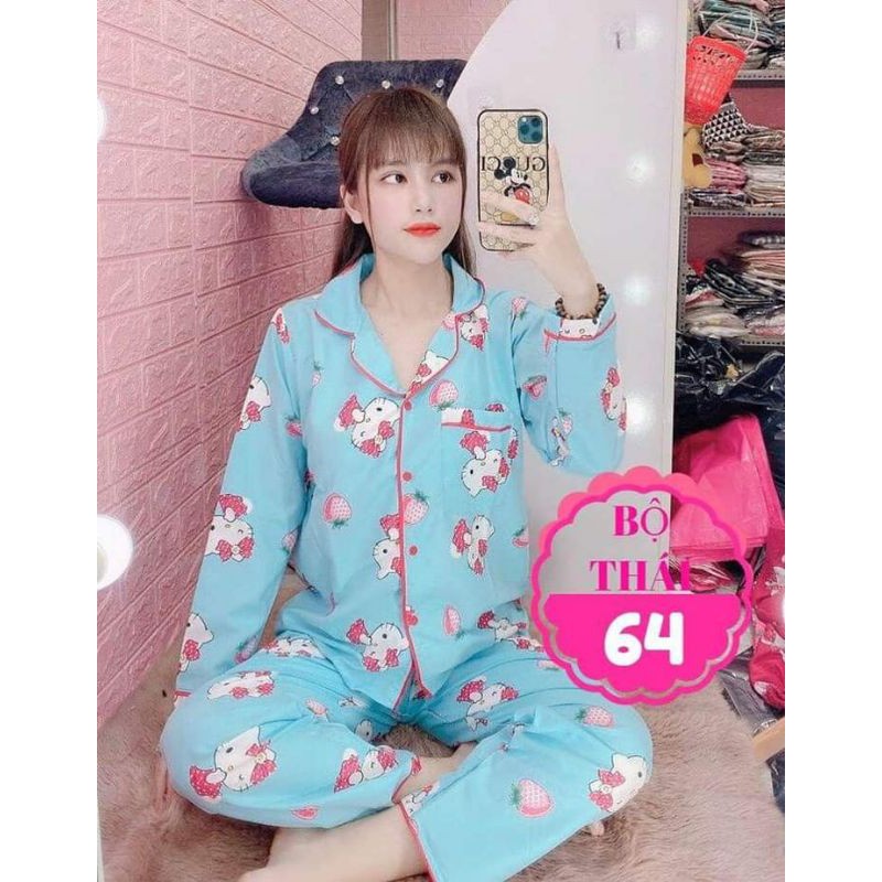 (HÌNH THẬT) ĐỒ BỘ KATE THÁI TAY DÀI KITTY FULL VIỀN