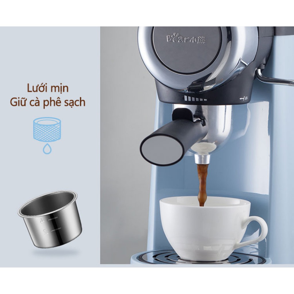 Máy pha cà phê tự động mini Bear Espresso cafe Arabica café rang xay tại nhà dễ dàng sử dụng hàng chính hãng