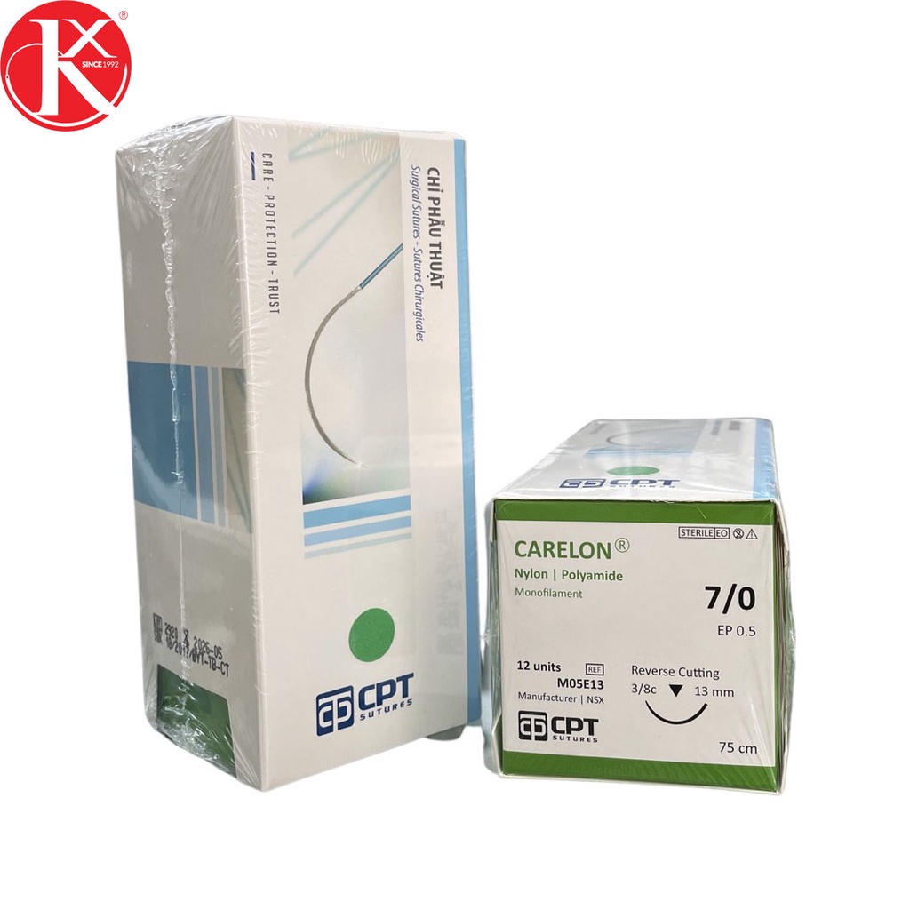 CHỈ PHẪU THUẬT KHÔNG TIÊU DÙNG TRONG THẨM MỸ CPT CARELON NYLON Số 7/0 - M05E13