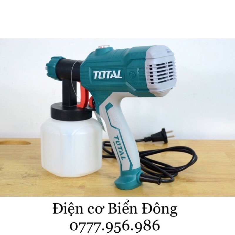 Máy phun sơn FREESHIP Máy phun sơn Total TT3506 - 450W hoạt động bằng nguồn điện, là dụng cụ để sơn vật liệu..