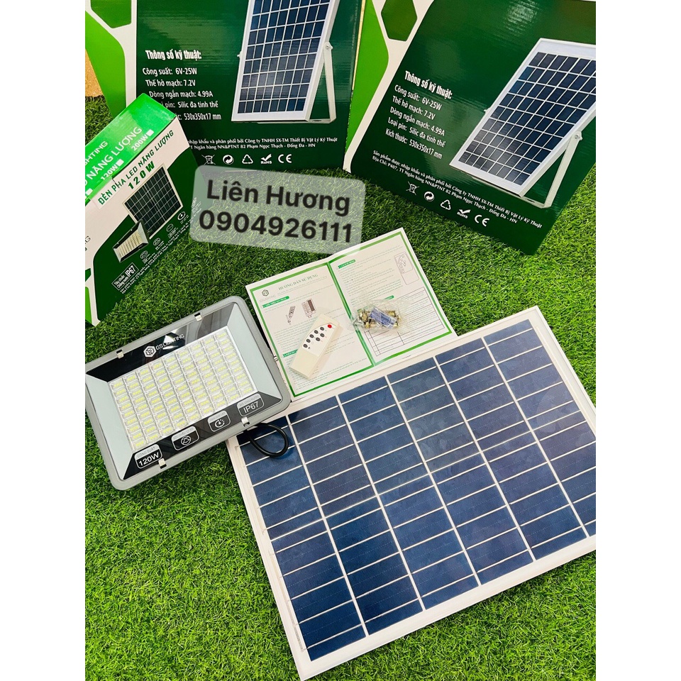 {Chính Hãng} Đèn pha GS LIGHTING năng lượng mặt trời có điều khiển từ xa, ánh sáng trắng  Bảo Hành 3