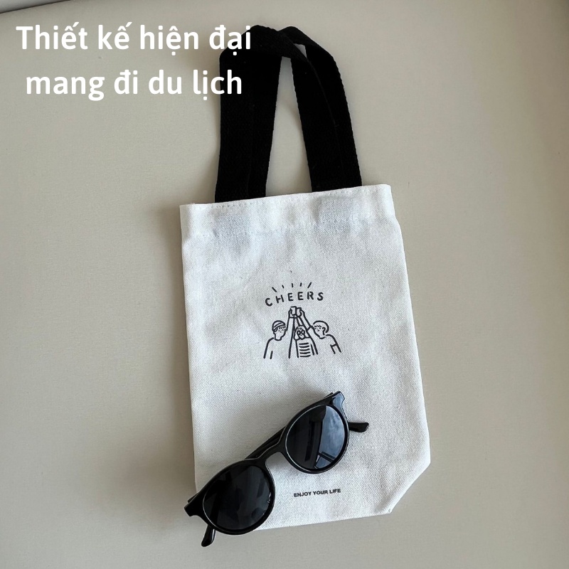 Túi tote đựng cốc giữ nhiệt, túi vải Dù Canvas đựng đồ cá nhân mini siêu đẹp TiTi Room