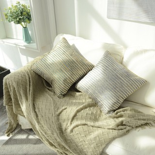 Vỏ gối vuông trang trí sofa họa tiết đan vải sợi thổ cẩm