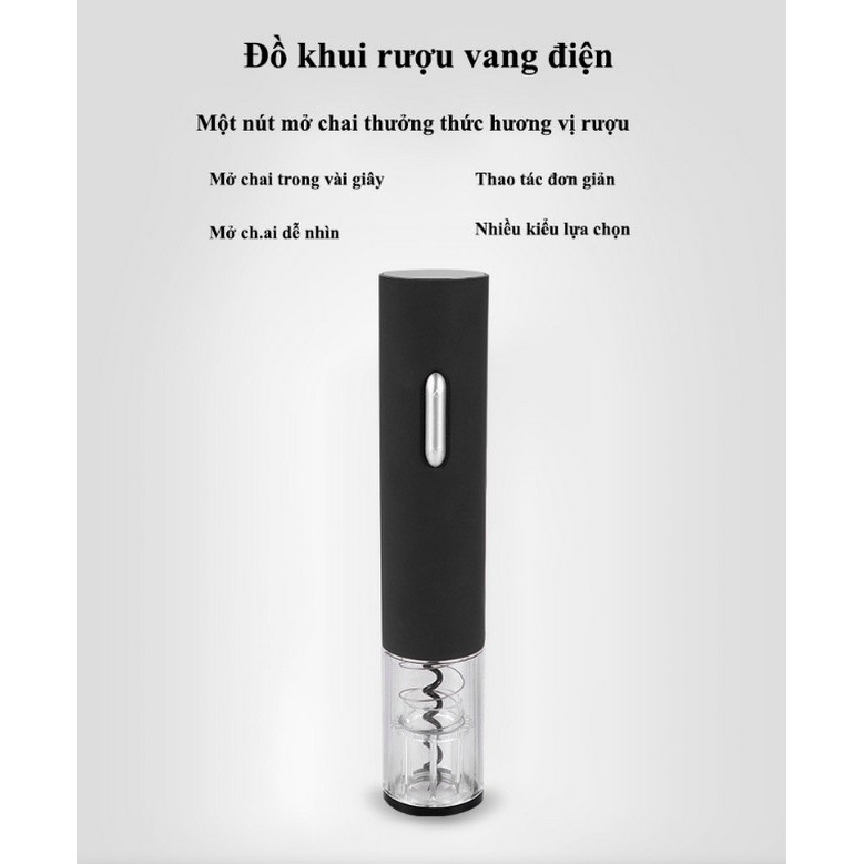 Bộ Khui Champagne Copper Cores điện sạc Lithium (Black) - Home and Garden