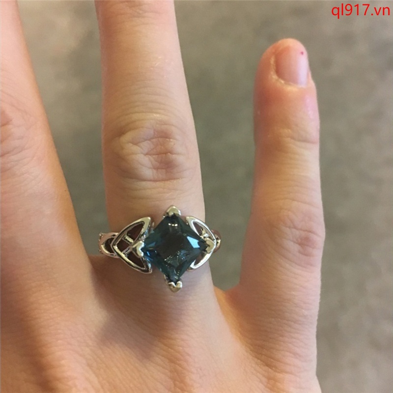 Nhẫn Mạ Bạc 925 Đính Đá Màu Cầu Vồng Thời Trang Cho Nữ