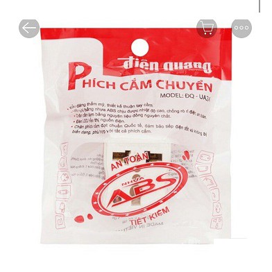 Phích cắm chuyển 3 chấu sang 2 chấu Điện Quang.THÍCH HỢP MỌI Ổ CẮM TẶNG CUỒN BĂNG KEO ĐIỆN