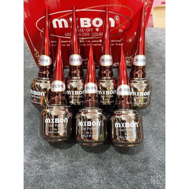 Sét sơn gel Mxbon 6 màu đỏ, sơn gel Mxbon 6 màu đỏ đẹp hót