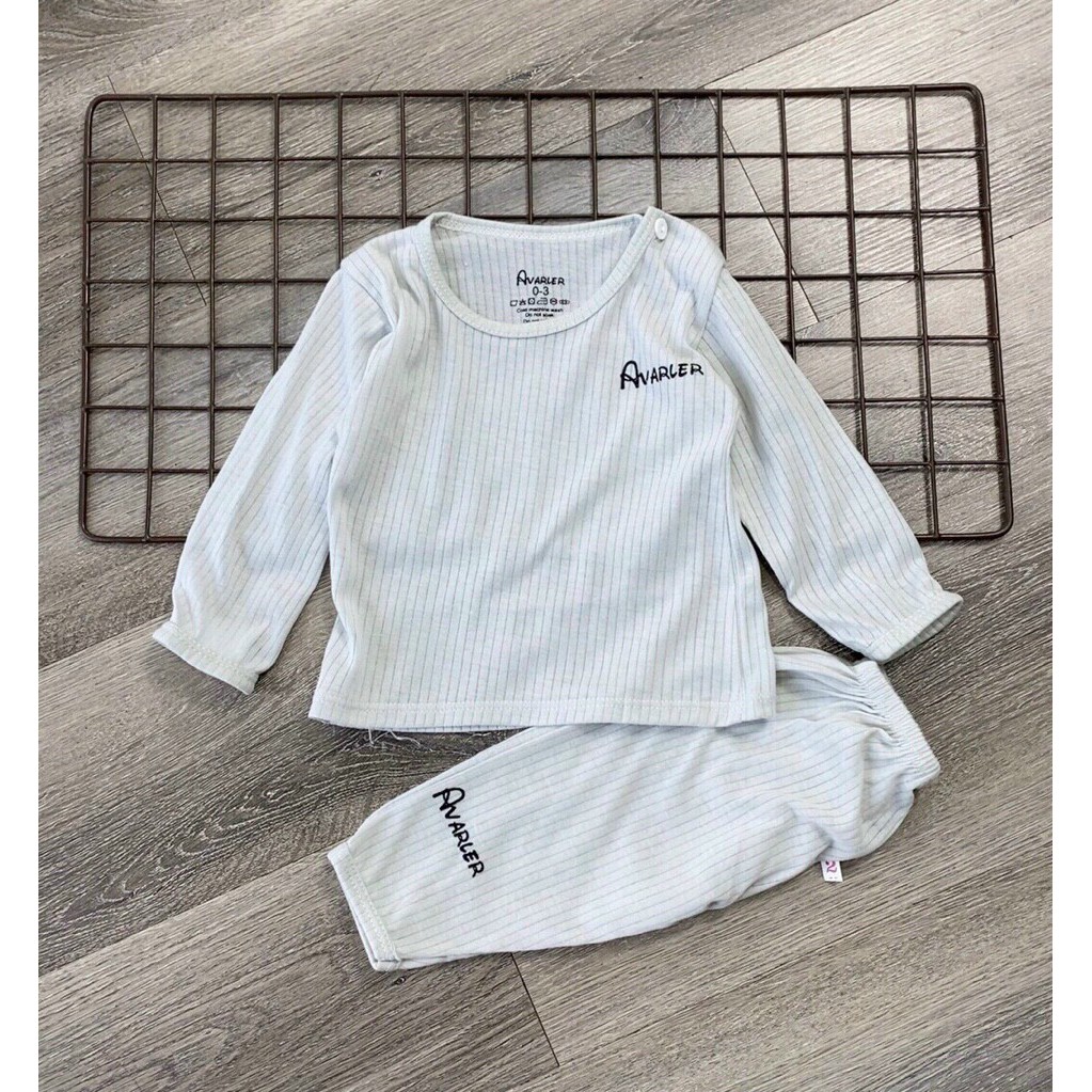 Bộ dài tay tăm avalew (siêu đẹp) đô tay dài cotton tăm gân sơ sinh Baby kidshop