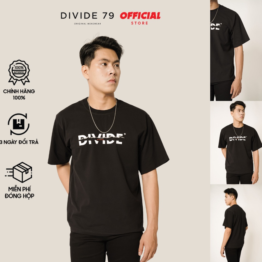 Áo thun nam nữ đen trắng in chữ Divide phong cách Hàn Quốc trẻ trung, hiện đại thấm hút mồ hôi ATDV2021