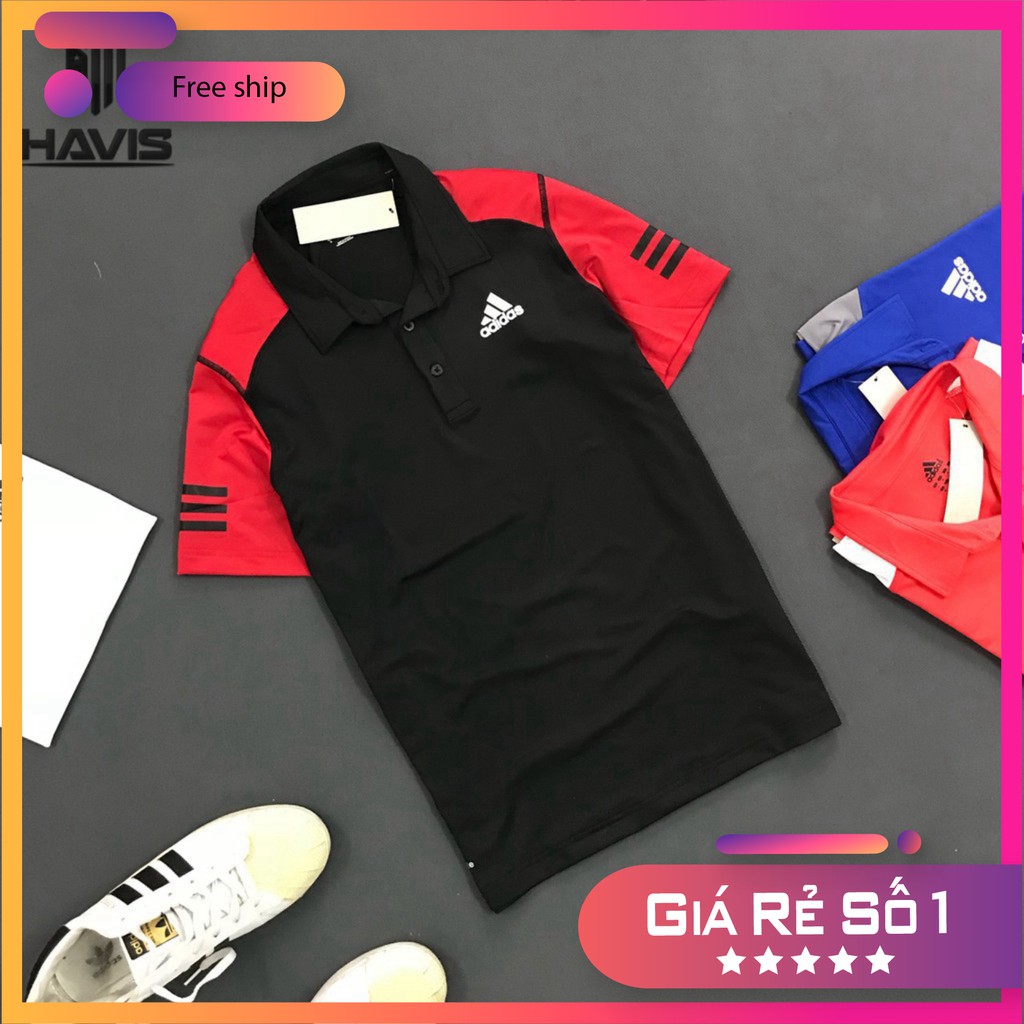 Áo thun nam thể thao 😍áo thun phối tay ráp 2 màu và 3 sọc cao cấp_ Hoàng Huy 2a 247 Ki
