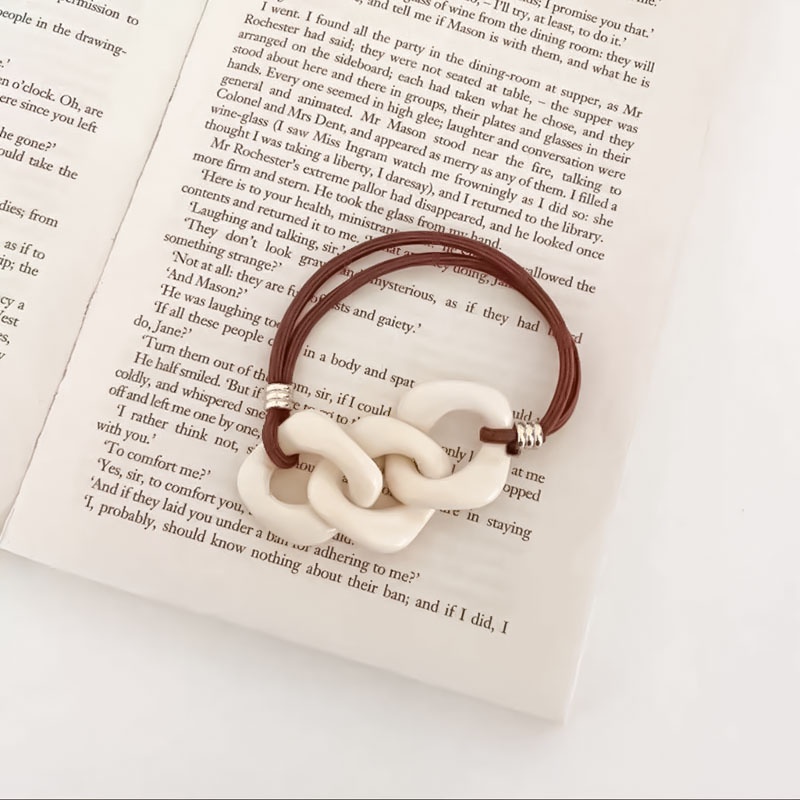 Dây buộc tóc cao su co giãn mặt hình học phong cách Hàn Quốc sành điệu cho nữ