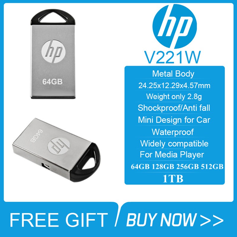 USB HP V221W tùy chọn dung lượng kèm đầu chuyển đổi và giá đỡ điện thoại tiện dụng