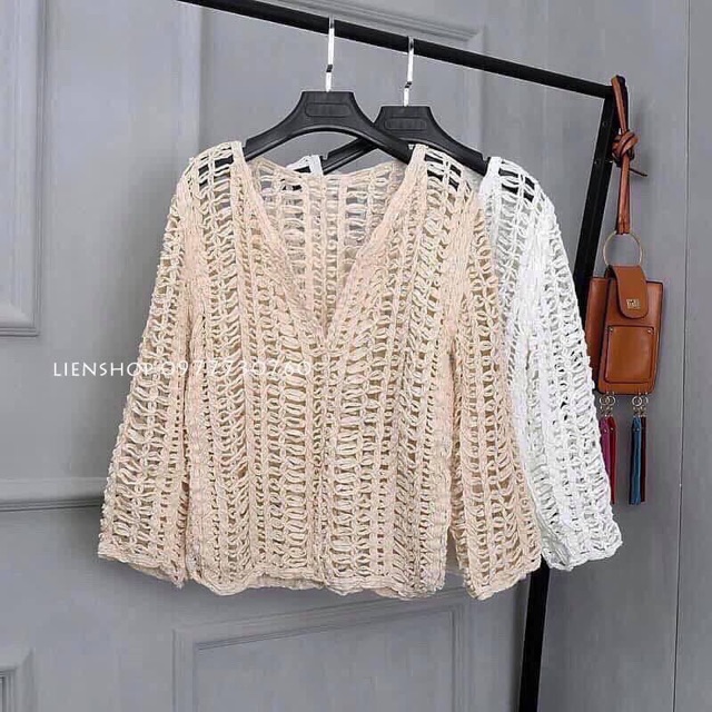 Áo lưới vặn thừng khoác ngoài đi biển siêu hot