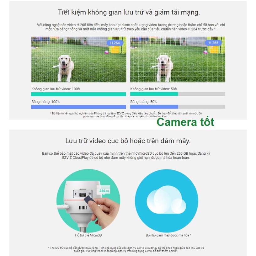 Camera Wifi Ezviz C3TN ,H3C 1080P Full HD Chạy ngoài trời,Full HD 1080P, Tích hợp míc nghe, Hồng Ngoại xa - BH 24 Tháng