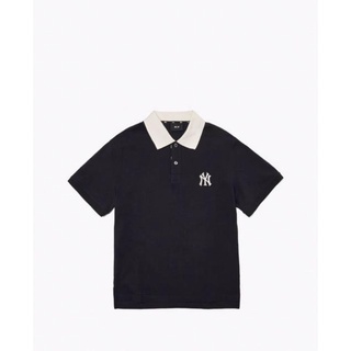 Áo polo đen phối cổ trắng kem