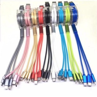 Dây xạc 3 đầu Lightning, Type C và Micro USB