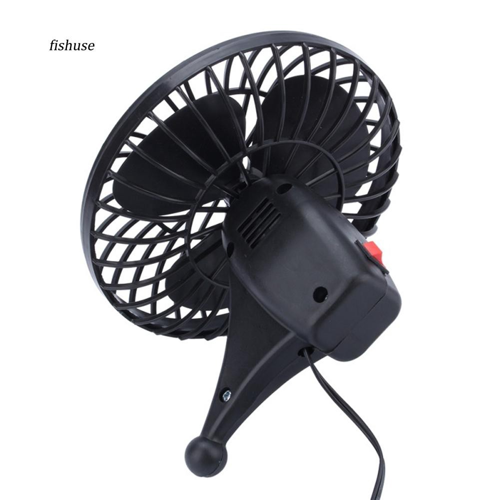 Bộ quạt điện mini 12V dùng trên xe ô tô kèm giác hút