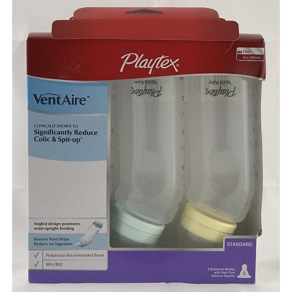 Bình sữa Playtex Ventaire cổ hẹp 200ml, 266ml