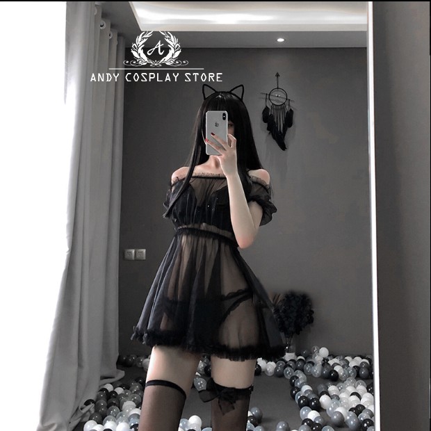 [CÓ SẴN] Váy ngủ xuyên thấu viền voan sexy cute 3 | BigBuy360 - bigbuy360.vn