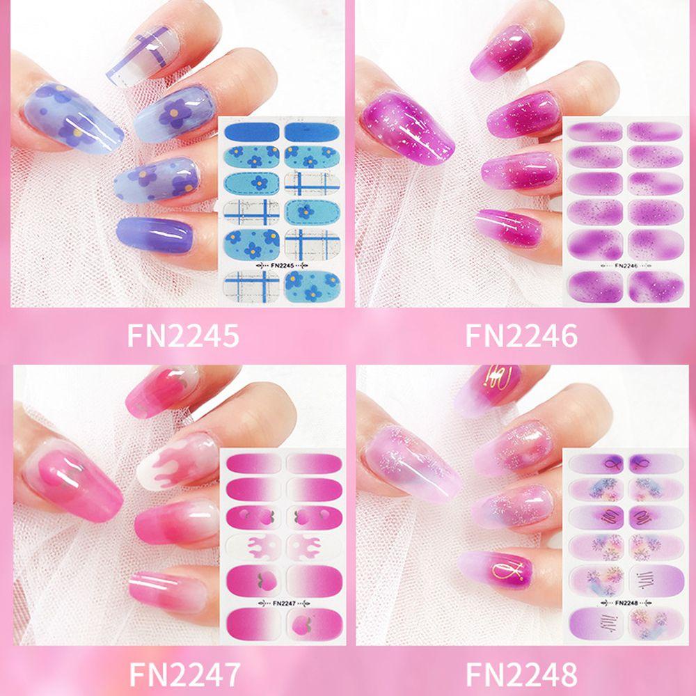 OCEANMAP Miếng Dán Trang Trí Móng Tay 3D Tự Dính Chống Thấm Nước Phong Cách Hàn Quốc Thanh Lịch Dành Cho Nữ