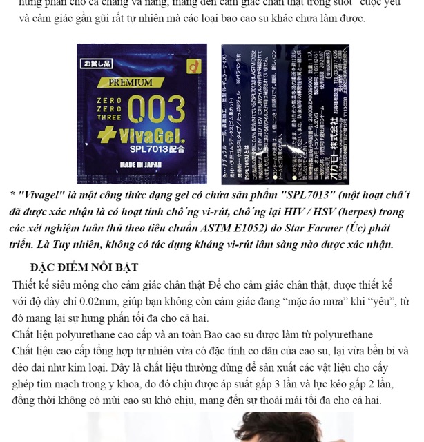 Bao cao su 003 + vivagel