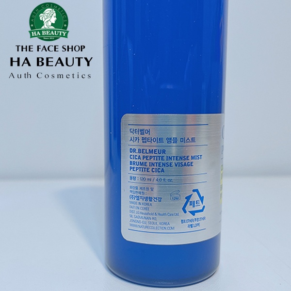 Xịt khoáng dưỡng ẩm phục hồi sáng da mặt cấp ẩm Hàn Quốc The Face Shop Dr Belmeur Cica Peptite Intense Mist 120ml