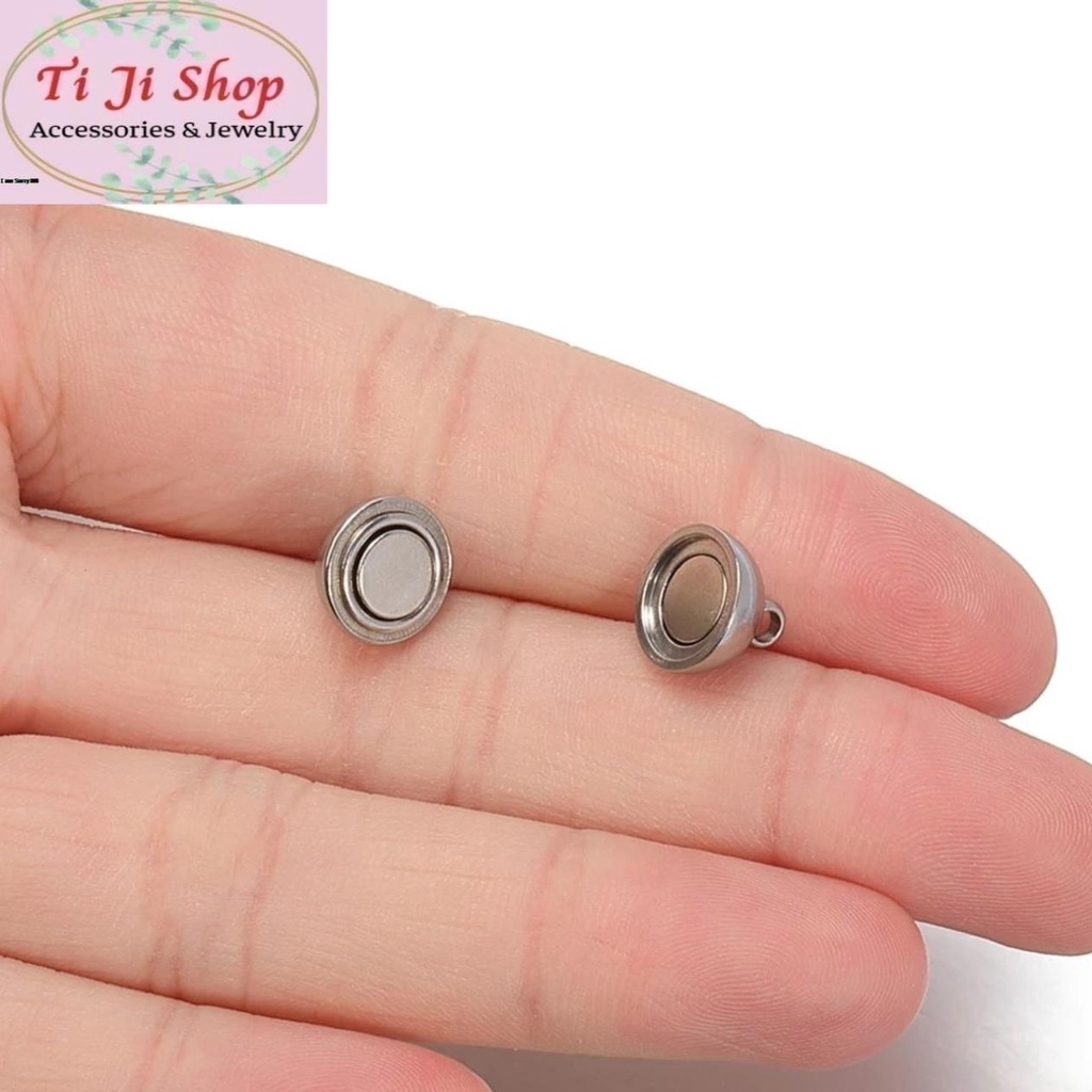 Mặt nam châm inox làm vòng tay  dây chuyền đôi hút nhau