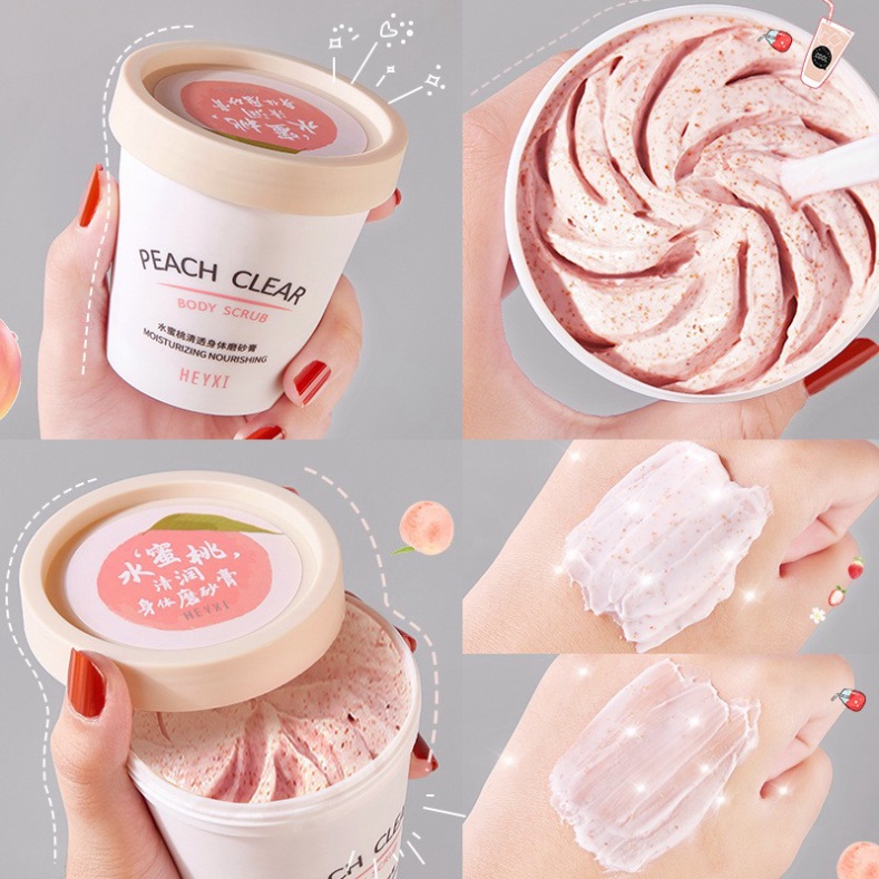 Một hũ tẩy da chết body đào Heyxi Peach Clear Body Scrub 200G HTTBC1 | BigBuy360 - bigbuy360.vn