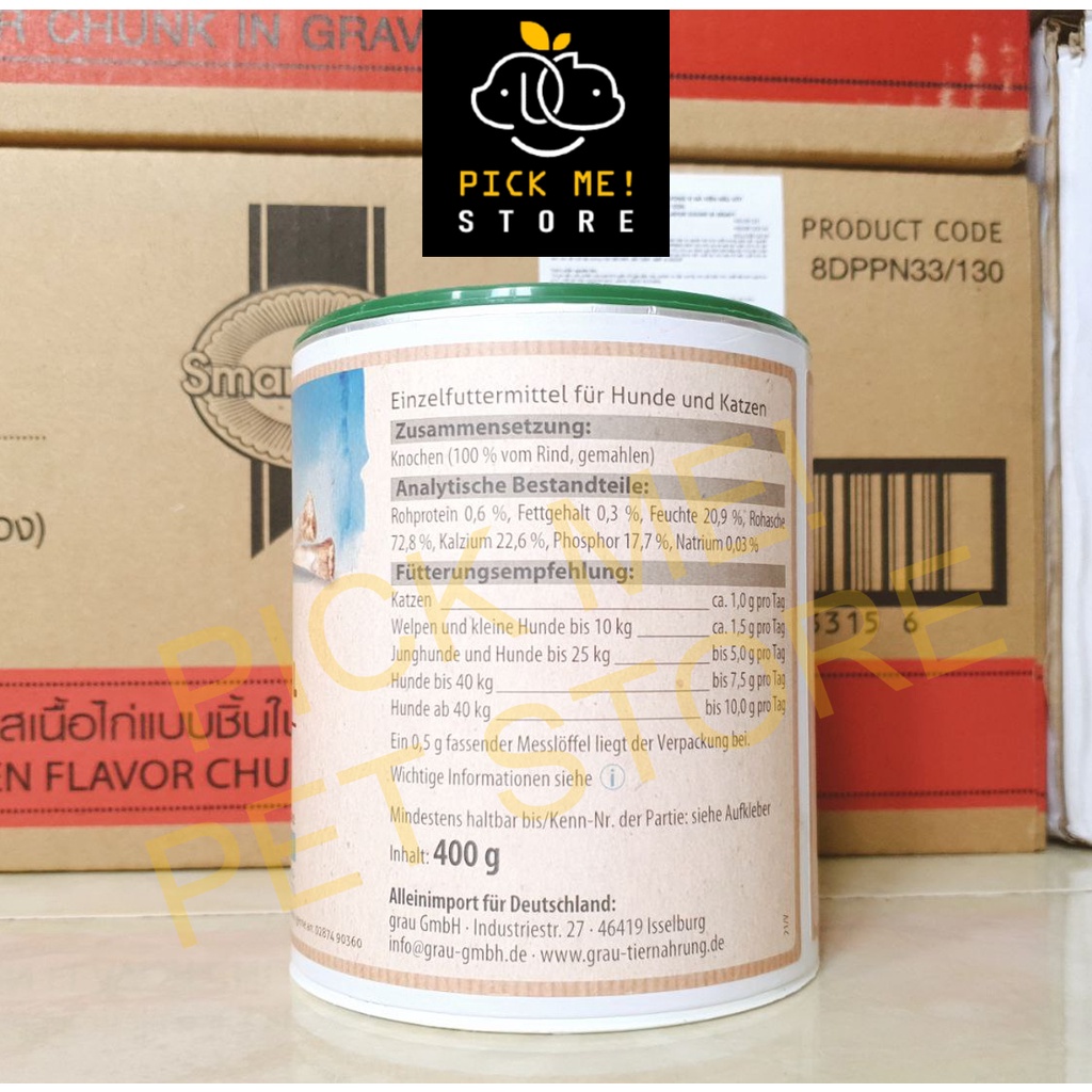 Bột GRAU BARF - Bột Canxi Nguyên Chất Từ Xương Bò Hỗ Trợ Xương Khớp Cho Chó Mèo